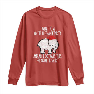 Funny White Elephant Christmas Long Sleeve Shirt I Went To A White Party And Got This Gift Exchange TS02 Red Print Your Wear