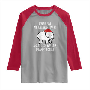 Funny White Elephant Christmas Raglan Shirt I Went To A White Party And Got This Gift Exchange TS02 Sport Gray Red Print Your Wear