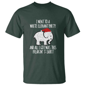 Funny White Elephant Christmas T Shirt I Went To A White Party And Got This Gift Exchange TS02 Dark Forest Green Print Your Wear