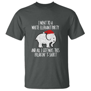 Funny White Elephant Christmas T Shirt I Went To A White Party And Got This Gift Exchange TS02 Dark Heather Print Your Wear