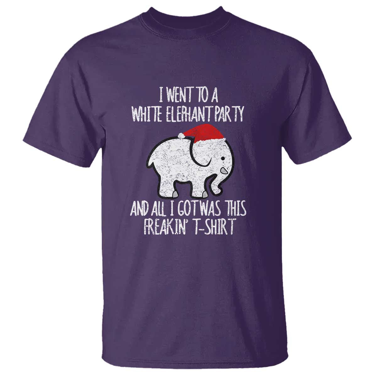 Funny White Elephant Christmas T Shirt I Went To A White Party And Got This Gift Exchange TS02 Purple Print Your Wear