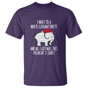 Funny White Elephant Christmas T Shirt I Went To A White Party And Got This Gift Exchange TS02 Purple Print Your Wear