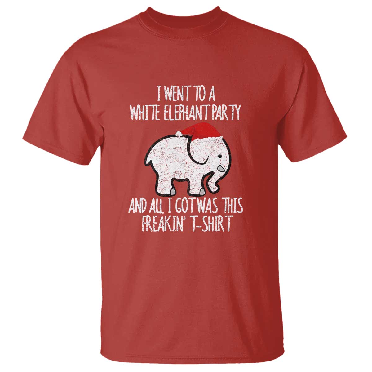Funny White Elephant Christmas T Shirt I Went To A White Party And Got This Gift Exchange TS02 Red Print Your Wear