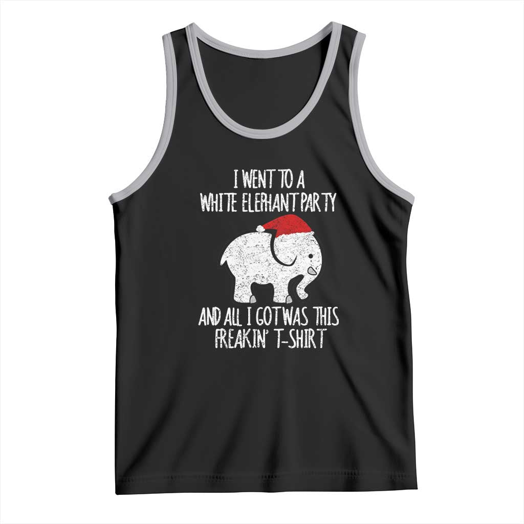 Funny White Elephant Christmas Tank Top I Went To A White Party And Got This Gift Exchange TS02 Black Athletic Heather Print Your Wear