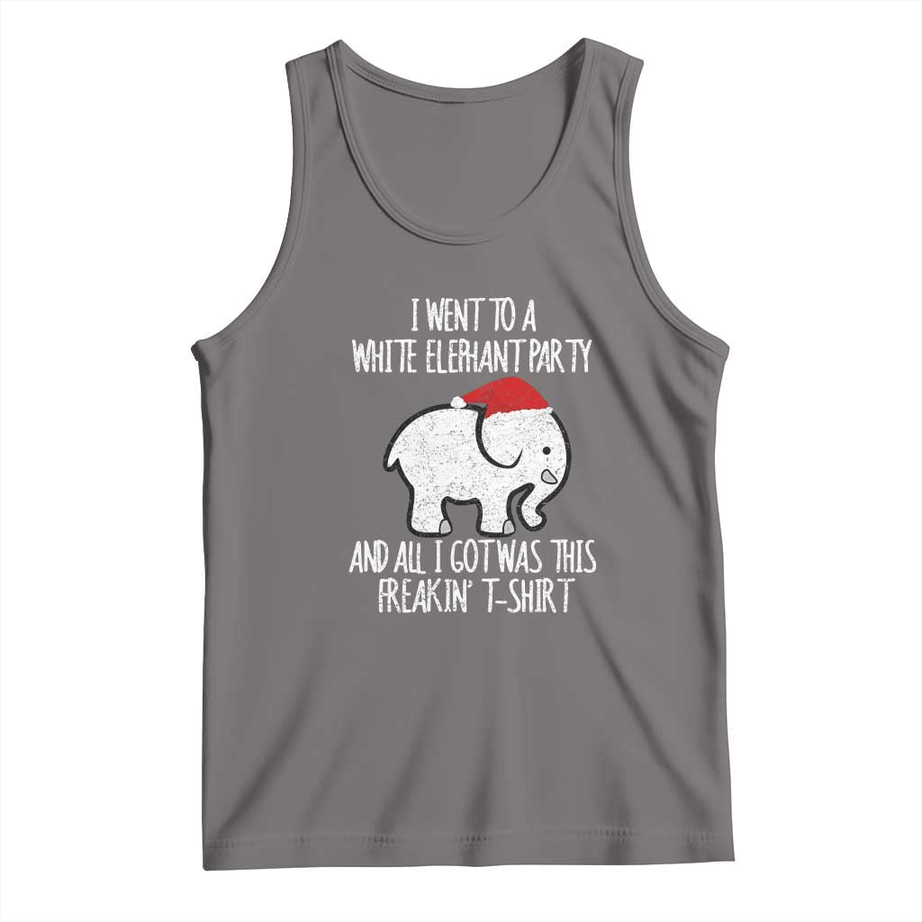 Funny White Elephant Christmas Tank Top I Went To A White Party And Got This Gift Exchange TS02 Deep Heather Print Your Wear