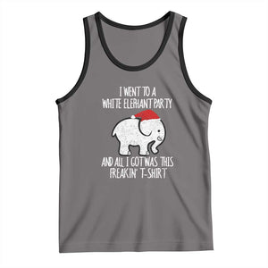 Funny White Elephant Christmas Tank Top I Went To A White Party And Got This Gift Exchange TS02 Deep Heather Black Print Your Wear