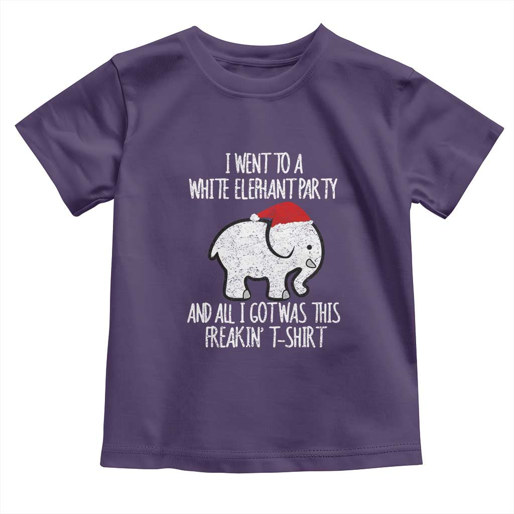Funny White Elephant Christmas Toddler T Shirt I Went To A White Party And Got This Gift Exchange TS02 Purple Print Your Wear