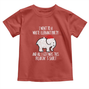 Funny White Elephant Christmas Toddler T Shirt I Went To A White Party And Got This Gift Exchange TS02 Red Print Your Wear