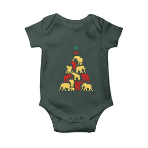 South Africa Elephant Christmas Tree Baby Onesie Safari Animals Xmas TS02 Print Your Wear
