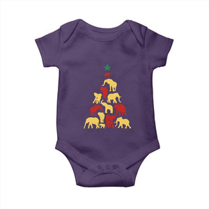 South Africa Elephant Christmas Tree Baby Onesie Safari Animals Xmas TS02 Purple Print Your Wear