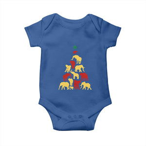 South Africa Elephant Christmas Tree Baby Onesie Safari Animals Xmas TS02 Royal Blue Print Your Wear