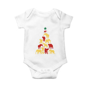South Africa Elephant Christmas Tree Baby Onesie Safari Animals Xmas TS02 White Print Your Wear
