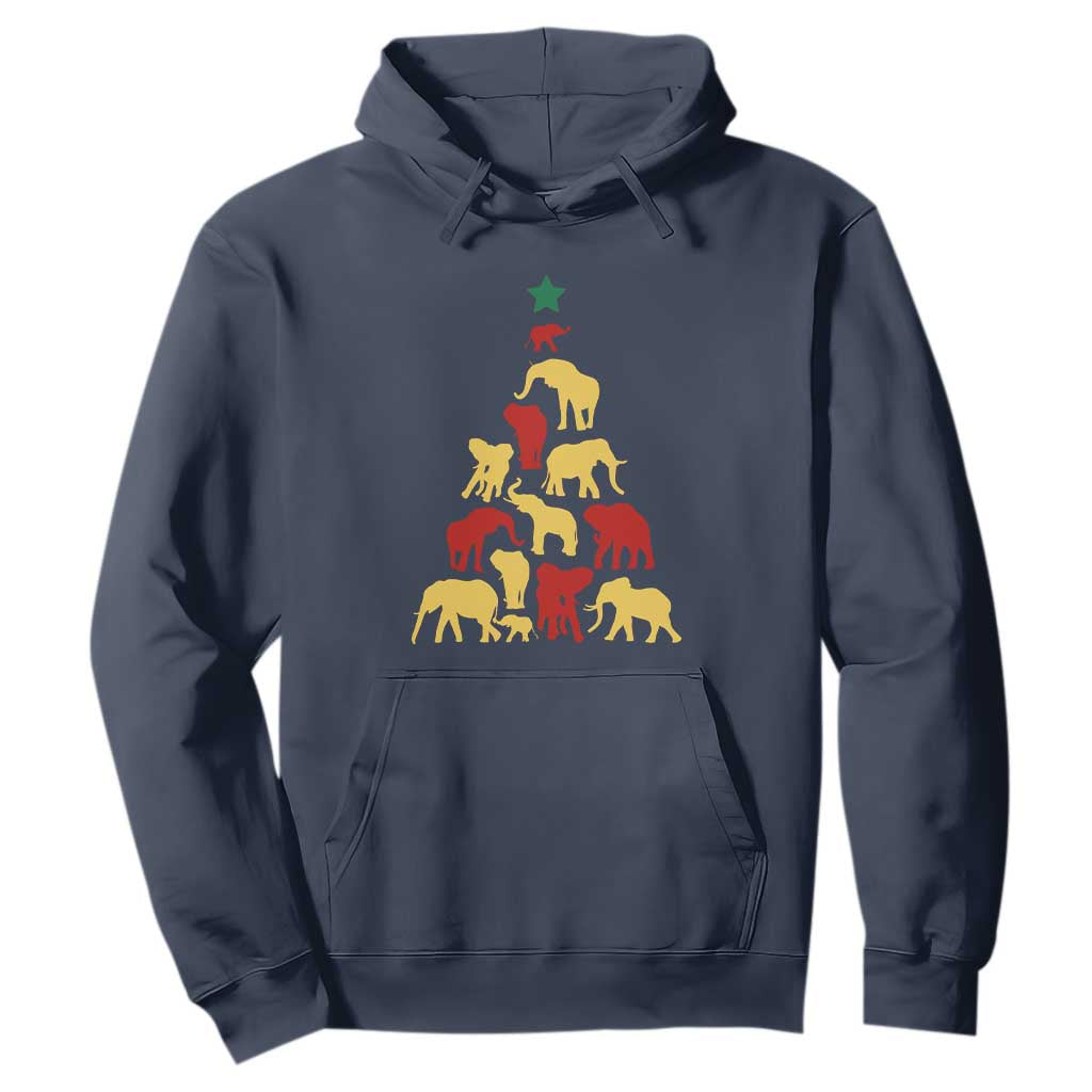 South Africa Elephant Christmas Tree Hoodie Safari Animals Xmas TS02 Navy Print Your Wear