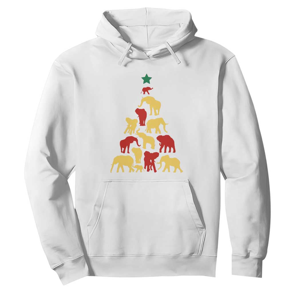 South Africa Elephant Christmas Tree Hoodie Safari Animals Xmas TS02 White Print Your Wear
