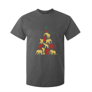 South Africa Elephant Christmas Tree T Shirt For Kid Safari Animals Xmas TS02 Dark Heather Print Your Wear