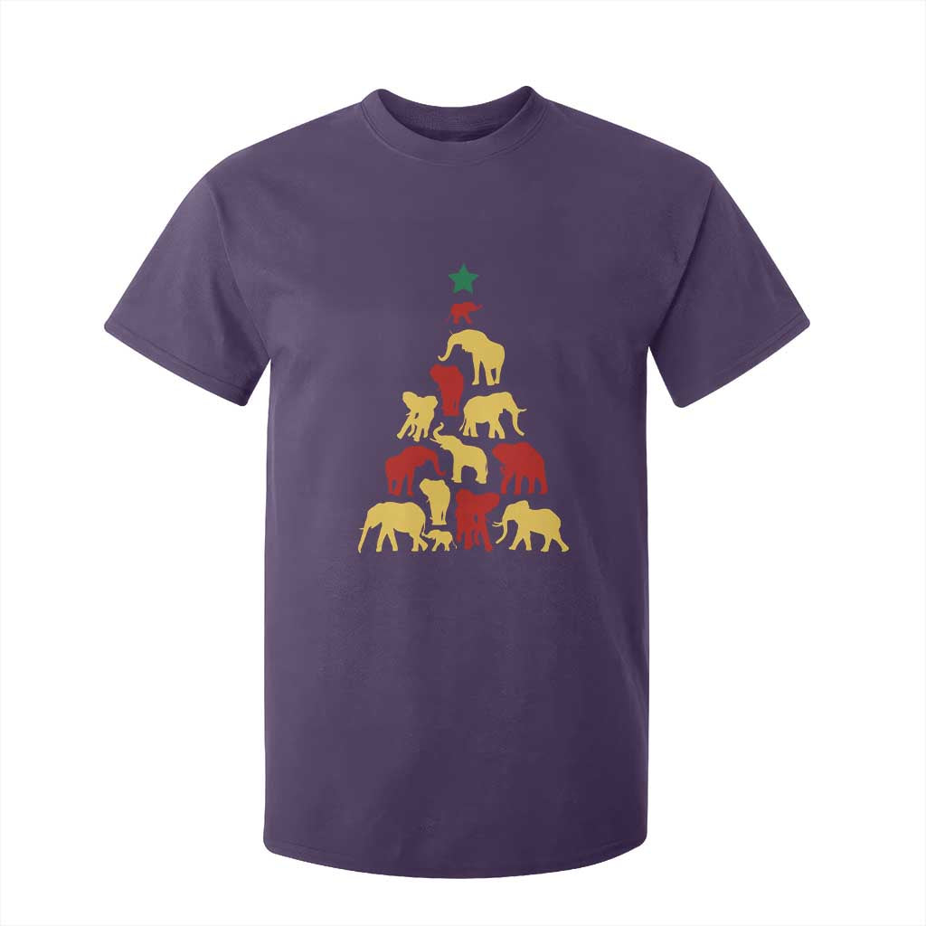 South Africa Elephant Christmas Tree T Shirt For Kid Safari Animals Xmas TS02 Purple Print Your Wear