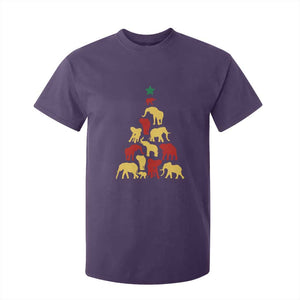 South Africa Elephant Christmas Tree T Shirt For Kid Safari Animals Xmas TS02 Purple Print Your Wear