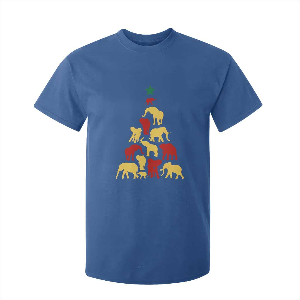 South Africa Elephant Christmas Tree T Shirt For Kid Safari Animals Xmas TS02 Royal Blue Print Your Wear