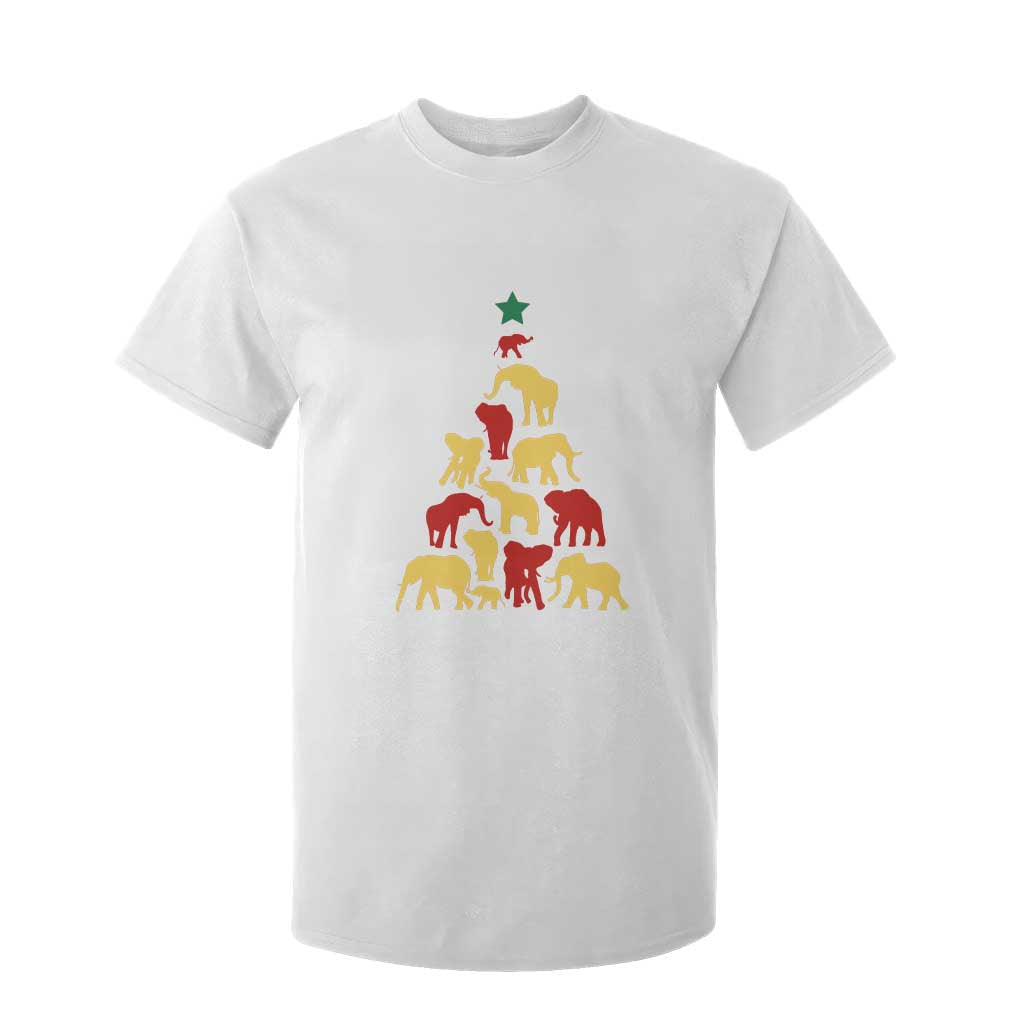 South Africa Elephant Christmas Tree T Shirt For Kid Safari Animals Xmas TS02 White Print Your Wear