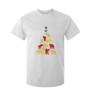 South Africa Elephant Christmas Tree T Shirt For Kid Safari Animals Xmas TS02 White Print Your Wear