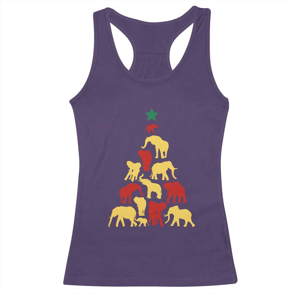 South Africa Elephant Christmas Tree Racerback Tank Top Safari Animals Xmas TS02 Purple Print Your Wear