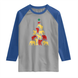 South Africa Elephant Christmas Tree Raglan Shirt Safari Animals Xmas TS02 Sport Gray Royal Print Your Wear