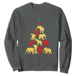 South Africa Elephant Christmas Tree Sweatshirt Safari Animals Xmas TS02 Dark Heather Print Your Wear
