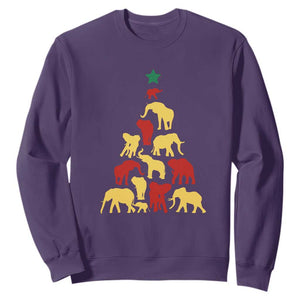 South Africa Elephant Christmas Tree Sweatshirt Safari Animals Xmas TS02 Purple Print Your Wear