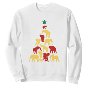 South Africa Elephant Christmas Tree Sweatshirt Safari Animals Xmas TS02 White Print Your Wear