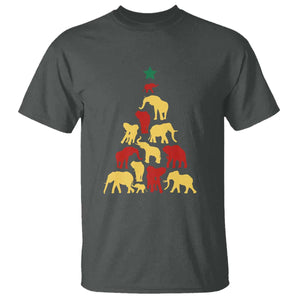 South Africa Elephant Christmas Tree T Shirt Safari Animals Xmas TS02 Dark Heather Print Your Wear