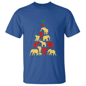 South Africa Elephant Christmas Tree T Shirt Safari Animals Xmas TS02 Royal Blue Print Your Wear