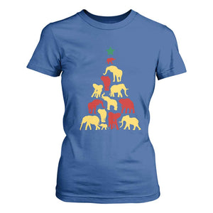 South Africa Elephant Christmas Tree T Shirt For Women Safari Animals Xmas TS02 Royal Blue Print Your Wear