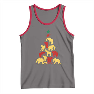 South Africa Elephant Christmas Tree Tank Top Safari Animals Xmas TS02 Deep Heather Red Print Your Wear