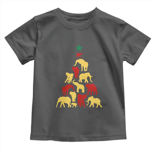 South Africa Elephant Christmas Tree Toddler T Shirt Safari Animals Xmas TS02 Dark Heather Print Your Wear