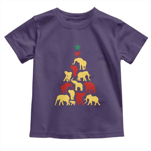 South Africa Elephant Christmas Tree Toddler T Shirt Safari Animals Xmas TS02 Purple Print Your Wear