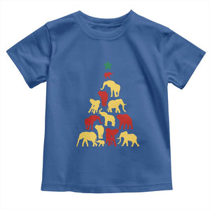 South Africa Elephant Christmas Tree Toddler T Shirt Safari Animals Xmas TS02 Royal Blue Print Your Wear