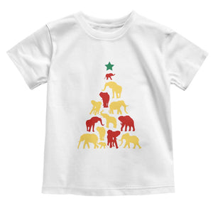South Africa Elephant Christmas Tree Toddler T Shirt Safari Animals Xmas TS02 White Print Your Wear