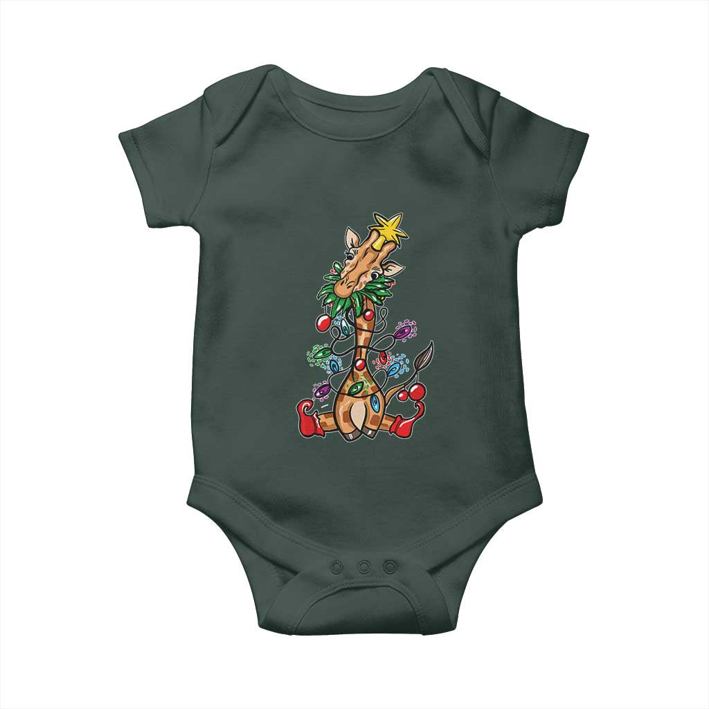 Giraffe Christmas Tree Baby Onesie Funny Xmas Giraffes Lover Gift TS02 Print Your Wear