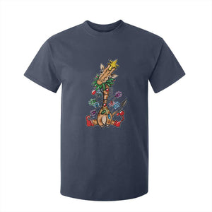 Giraffe Christmas Tree T Shirt For Kid Funny Xmas Giraffes Lover Gift TS02 Navy Print Your Wear
