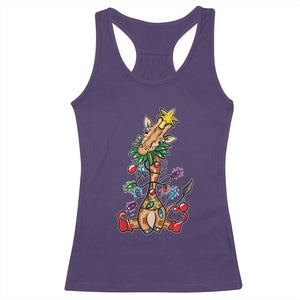 Giraffe Christmas Tree Racerback Tank Top Funny Xmas Giraffes Lover Gift TS02 Purple Print Your Wear