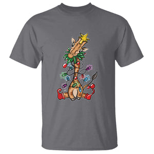 Giraffe Christmas Tree T Shirt Funny Xmas Giraffes Lover Gift TS02 Charcoal Print Your Wear
