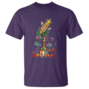 Giraffe Christmas Tree T Shirt Funny Xmas Giraffes Lover Gift TS02 Purple Print Your Wear