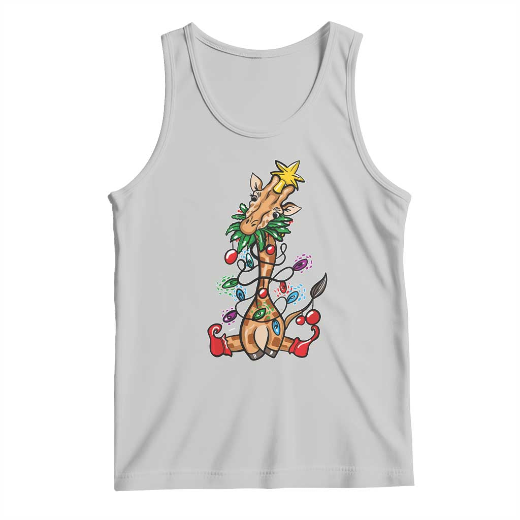 Giraffe Christmas Tree Tank Top Funny Xmas Giraffes Lover Gift TS02 Ash Print Your Wear