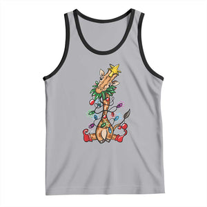 Giraffe Christmas Tree Tank Top Funny Xmas Giraffes Lover Gift TS02 Athletic Heather Black Print Your Wear