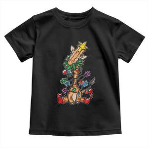 Giraffe Christmas Tree Toddler T Shirt Funny Xmas Giraffes Lover Gift TS02 Black Print Your Wear