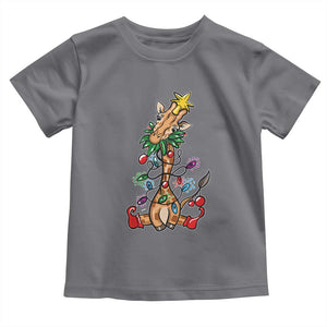 Giraffe Christmas Tree Toddler T Shirt Funny Xmas Giraffes Lover Gift TS02 Charcoal Print Your Wear