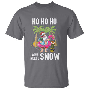 Tropical Beachy Christmas T Shirt Ho Ho Ho Who Needs Snow Santa Xmas In Hawaii Palm Tree TS02 Charcoal Print Your Wear