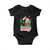 Funny Trump Santa 2024 Christmas Baby Onesie I'll Be Home For Xmas TS02 Black Print Your Wear