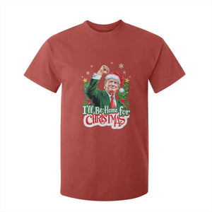 Funny Trump Santa 2024 Christmas T Shirt For Kid I'll Be Home For Xmas TS02 Red Print Your Wear