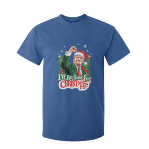 Funny Trump Santa 2024 Christmas T Shirt For Kid I'll Be Home For Xmas TS02 Royal Blue Print Your Wear